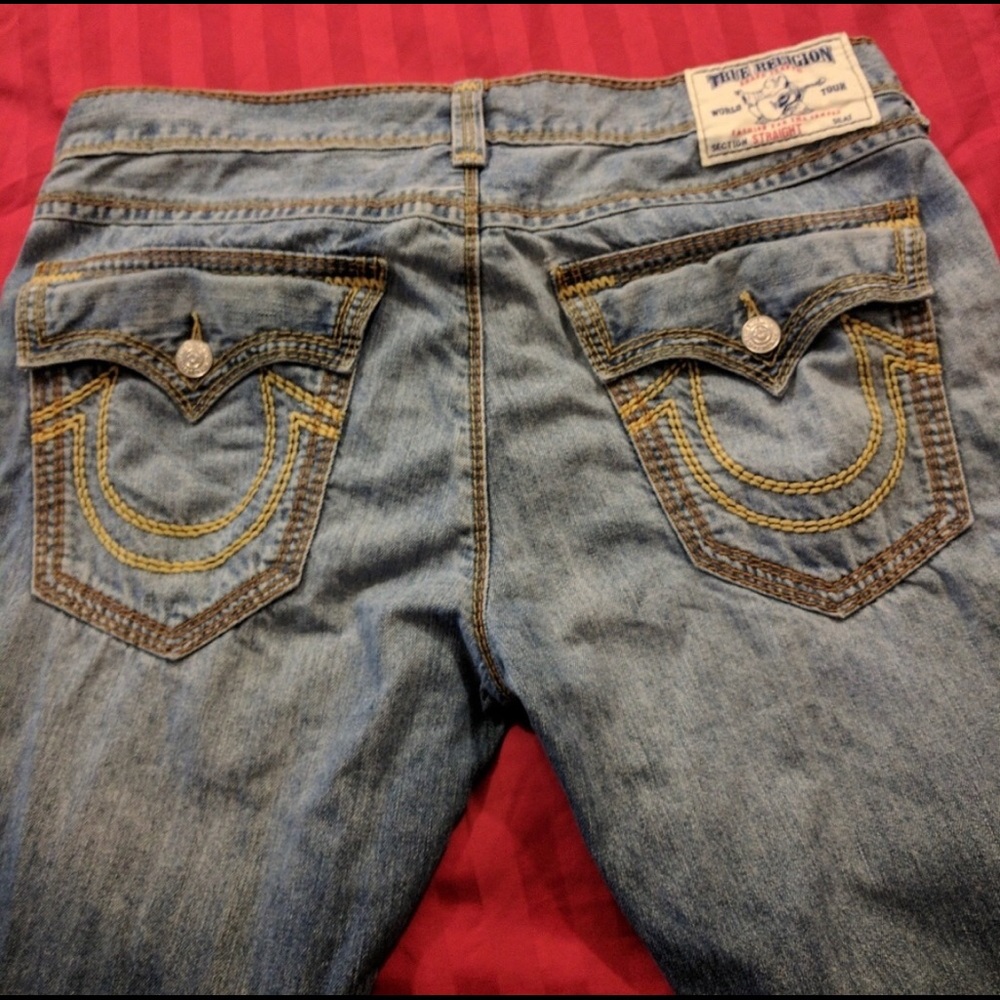 Men’s true religion Mega T straight on wheat 38x34